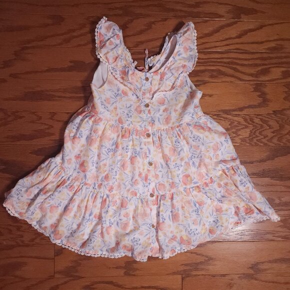 Tommy Bahama Floral Dress Girls 8 Sleeveless Lined Ruffles button down - Picture 1 of 6